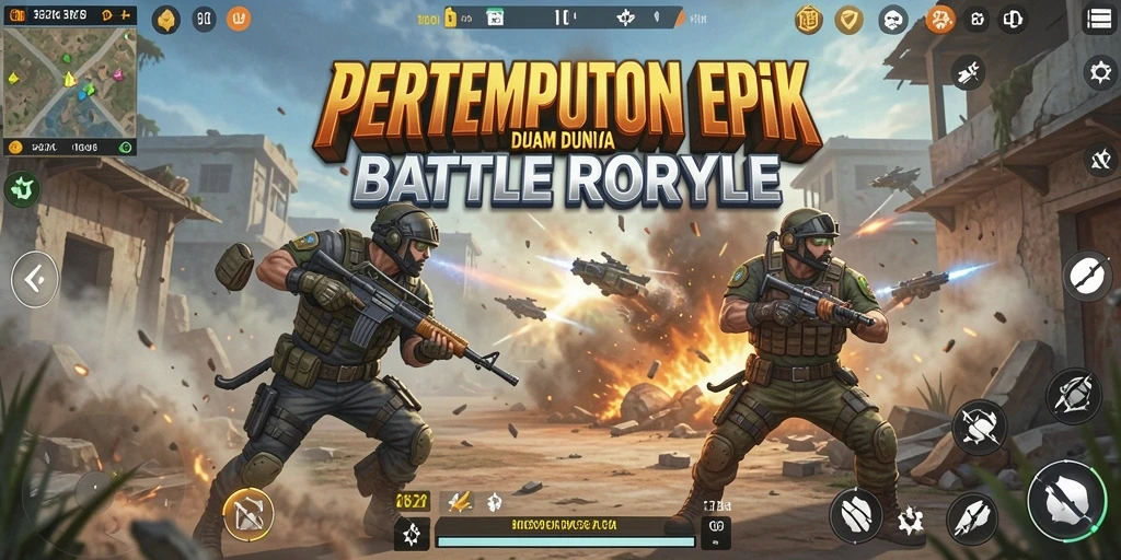 Gameplay seru dan strategi dalam pertempuran Battle Royale.