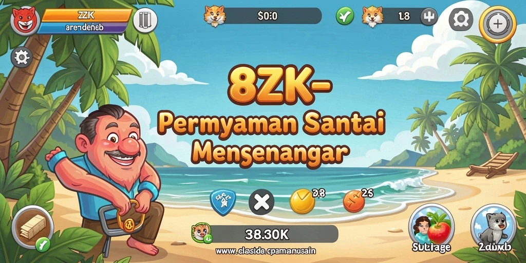 Tampilan gameplay 8ZK yang ceria dan menyenangkan.