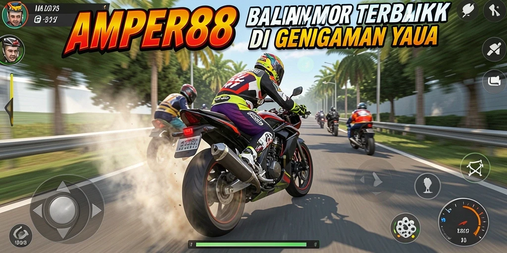 Gameplay seru dari balapan motor di AMPER88.