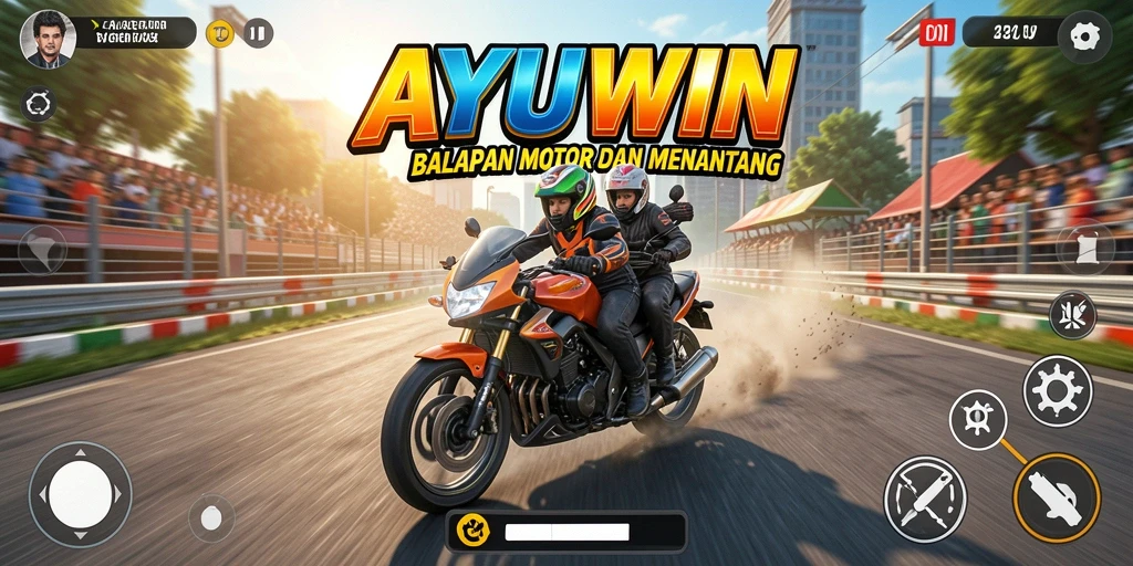 Gameplay AYUWIN yang seru dengan balapan motor yang menantang.