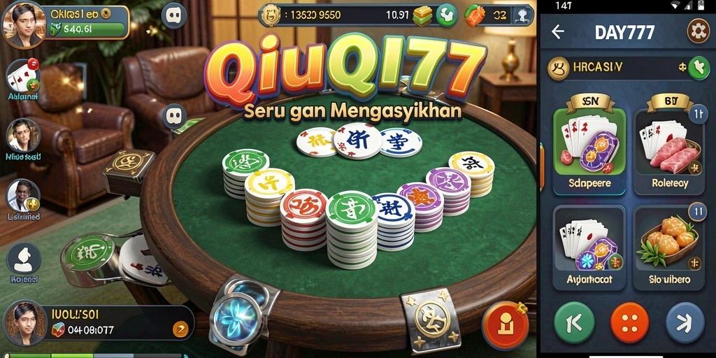 Screenshot gameplay DAY777 menampilkan momen seru dalam permainan QiuQiu.