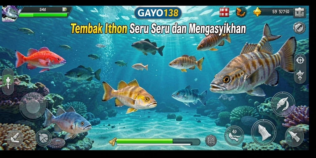 Screenshot gameplay GAYO138 menampilkan aksi seru tembak ikan.