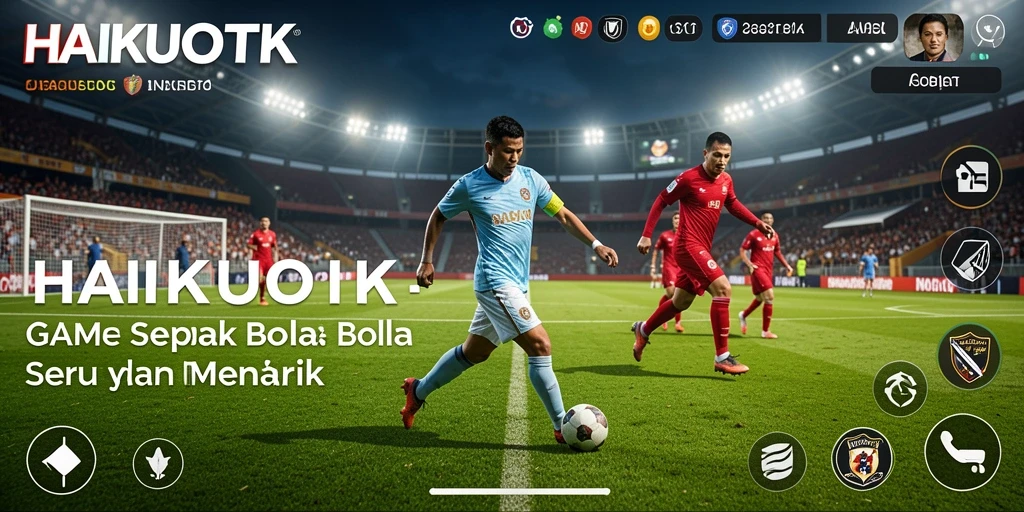 Tangkapan layar HAIKUOTK menunjukkan aksi permainan sepak bola yang intens.