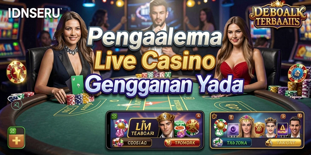 Screenshot menunjukkan dealer Live Casino yang siap melayani di IDNSERU.
