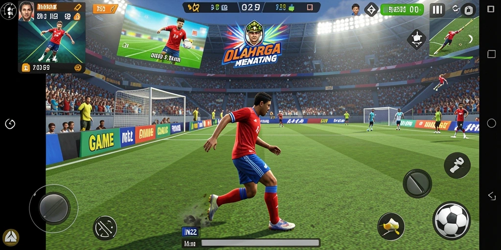 Tampilan gameplay <strong>IN22</strong> yang intens dan penuh aksi olahraga.