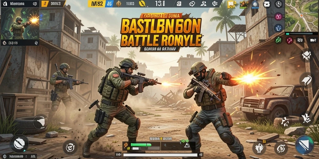 Tampilan gameplay N32 yang mendebarkan dalam pertempuran Battle Royale.