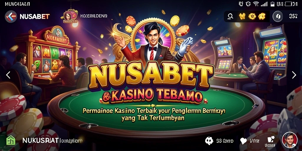 Screenshot NUSABET menampilkan pengalaman bermain Kasino yang mengasyikkan.