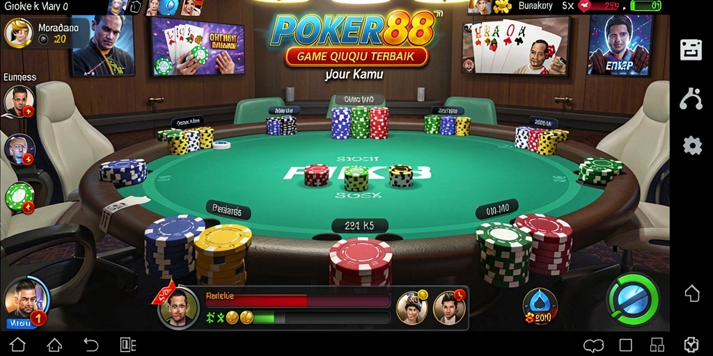 Screenshot gameplay POKER88 yang menarik dan seru.
