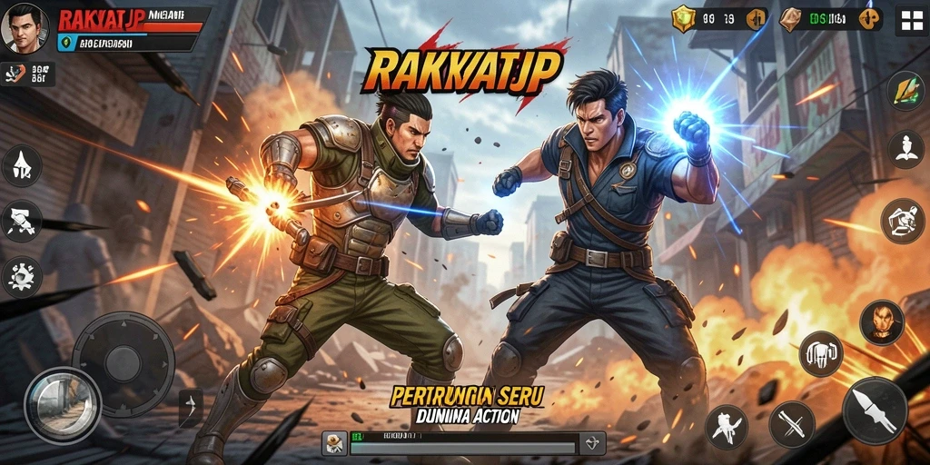 Tampilan gameplay RAKYATJP yang penuh aksi dan seru.