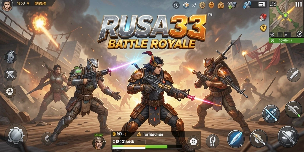Tangkapan layar RUSA33 memperlihatkan aksi seru dalam pertempuran Battle Royale.
