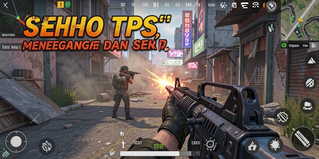 Screenshot utama SEHOKI menampilkan aksi seru dalam gameplay TPS.