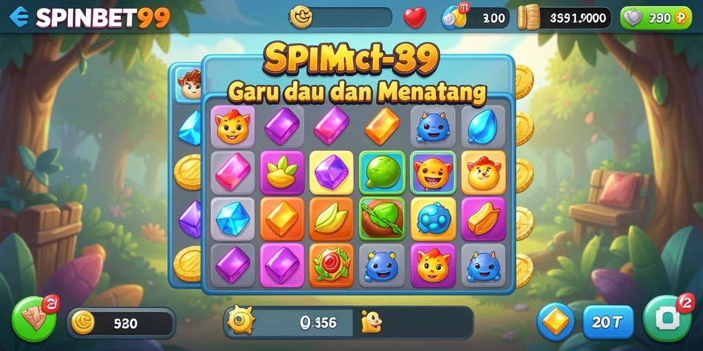 Screenshot gameplay SPINBET99 menampilkan aksi mencocokkan objek yang seru.