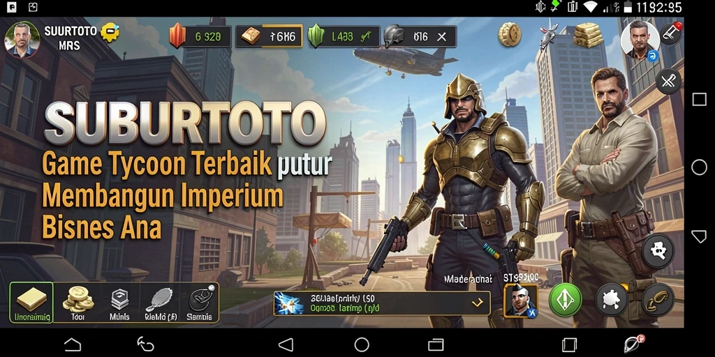 Tampilan gameplay SUBURTOTO dengan berbagai pilihan bisnis yang menarik.