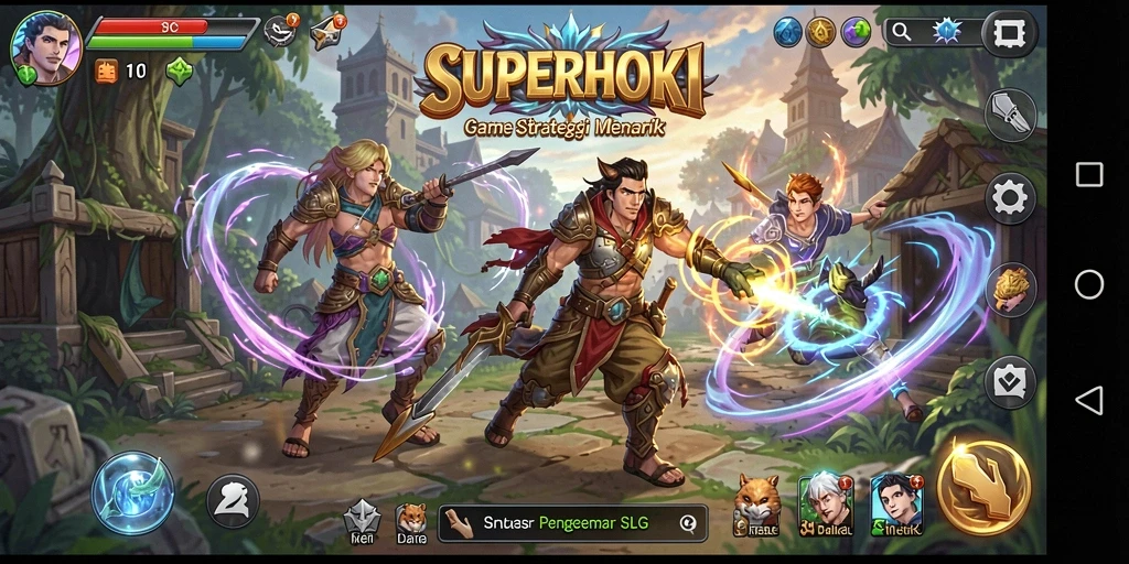 Tampilan menarik dari gameplay <strong>SUPERHOKI</strong> di tengah pertempuran strategis.