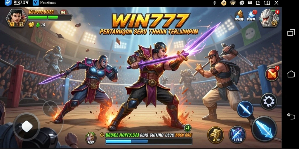 Screenshot utama WIN777 menampilkan aksi tempur yang mendebarkan.