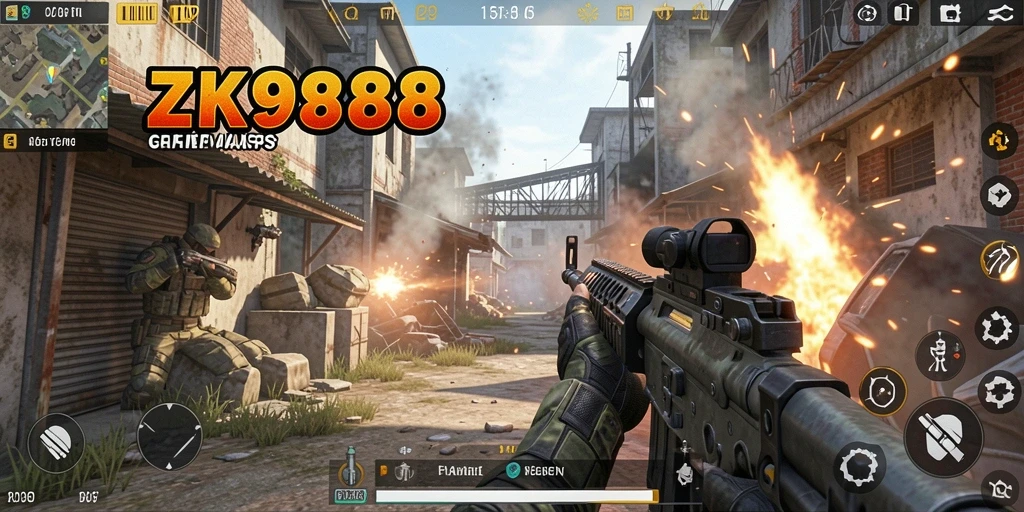 Tampilan seru gameplay ZK988 yang menegangkan dalam aksi FPS.